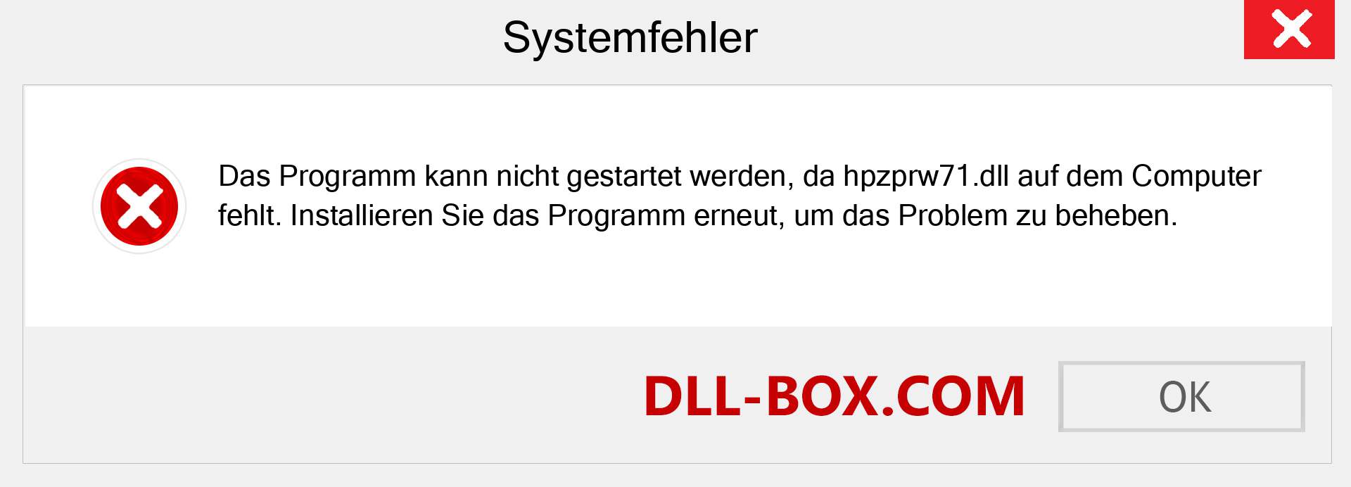 hpzprw71.dll-Datei fehlt?. Download für Windows 7, 8, 10 - Fix hpzprw71 dll Missing Error unter Windows, Fotos, Bildern