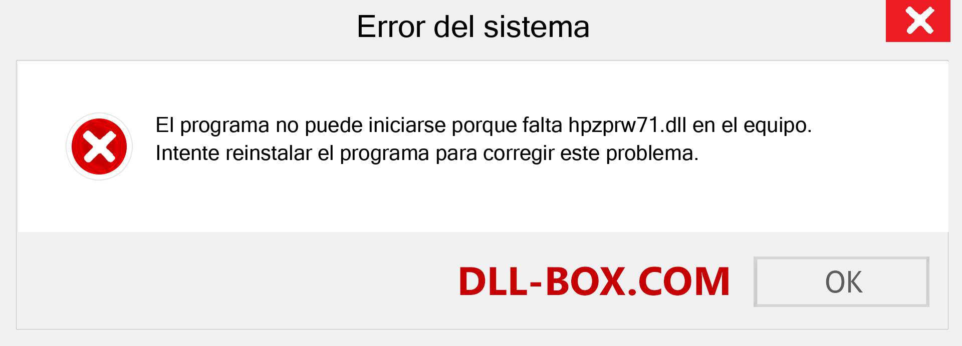 ¿Falta el archivo hpzprw71.dll ?. Descargar para Windows 7, 8, 10 - Corregir hpzprw71 dll Missing Error en Windows, fotos, imágenes