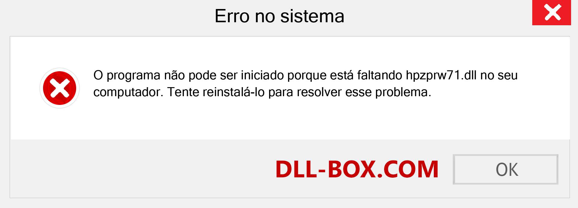 Arquivo hpzprw71.dll ausente ?. Download para Windows 7, 8, 10 - Correção de erro ausente hpzprw71 dll no Windows, fotos, imagens